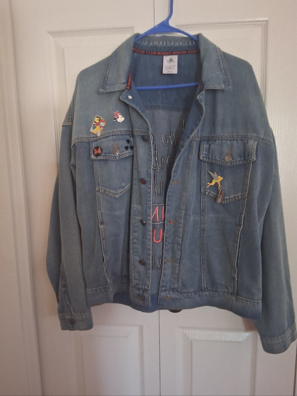 Disney Blue Denim Trucker Jacket with Character Pins